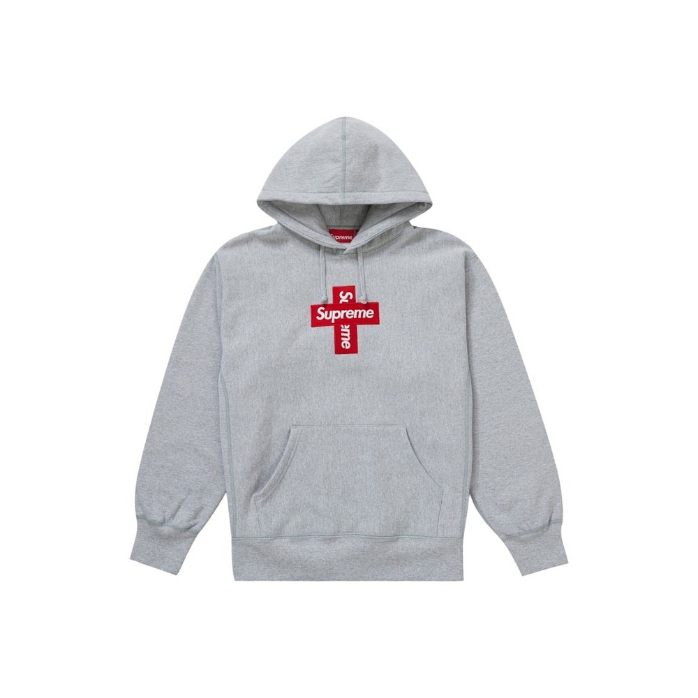Supreme Cross‎ Box Logo Hoodie Heather Grey XL New With Tags